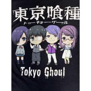 Tokyo Ghoul Funimation Anime Chibi Graphic Tee Black Cotton Shirt Womens Small‎